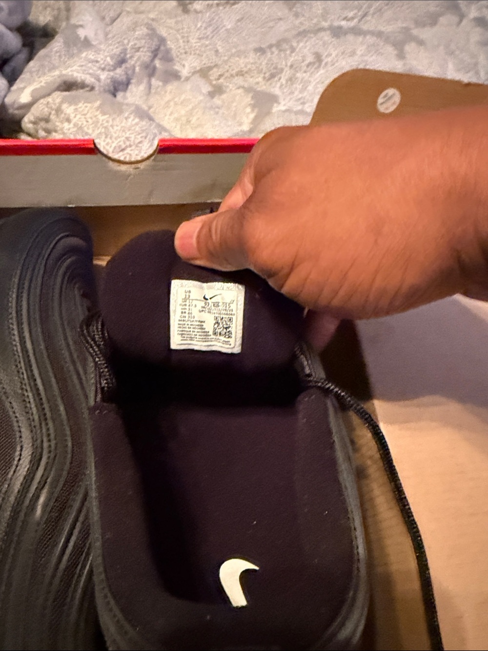 Nike Black Air Max 97 Sneakers with White Swoosh - Picture 2 of 6